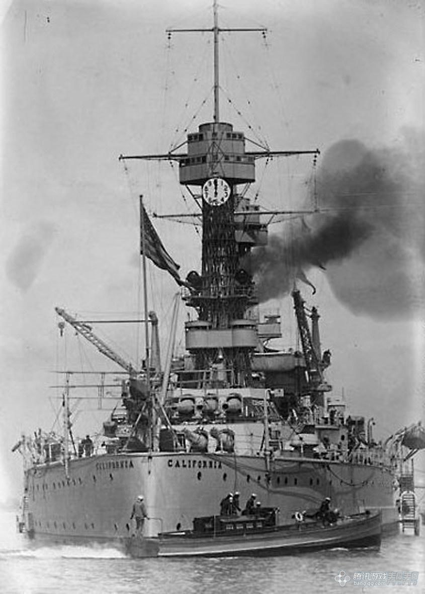 7      "加利福尼亚"号战列舰属于美国田纳西级战列舰,配备了12门356