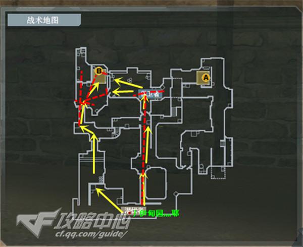 经典爆破地图——沙漠灰进攻b点路线