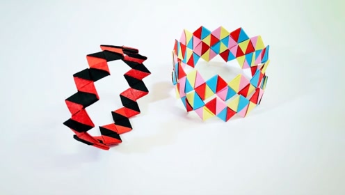 折纸教程:漂亮的闺蜜手环,色彩随意搭配,总有一款适合你