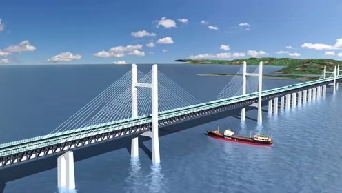 平潭海峡公铁两用大桥施工动画-京台高速的重要设施