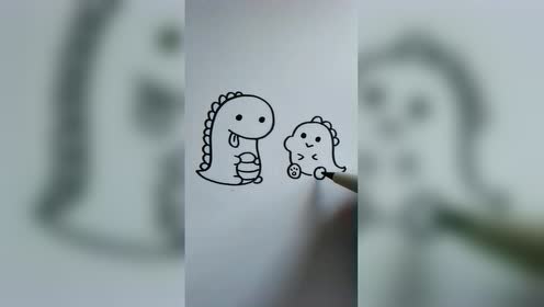 网上超火的小恐龙简笔画,赶紧学起来,给宝宝露一手吧