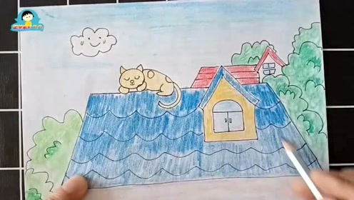 简笔画一座小房子,宝宝零基础也能画,超简单!