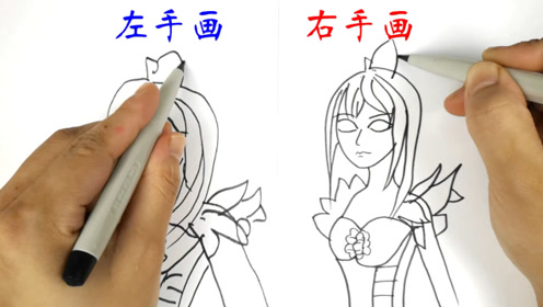 左右手同时画叶罗丽陈思思,结果画出一个女神和女神经,反差太大