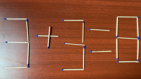 小学奥数题,好多大人都不会做,移动一根火柴使3 3=8成立