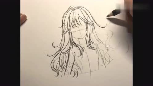 漫画老师教你画美少女的头发,虽然看着挺难的,但是很简单