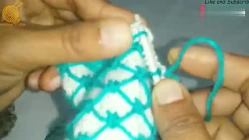 毛衣双色方块花编织教程,适合给宝宝编织外套