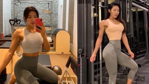 26岁比基尼健美模特,滑板照很酷,台球照也不差