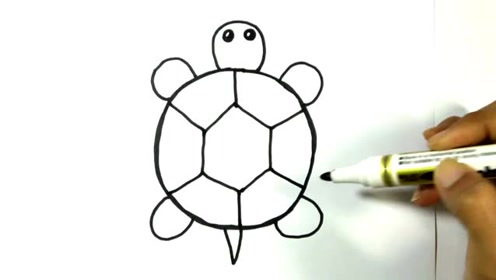 儿童简笔画,画一只可爱小乌龟