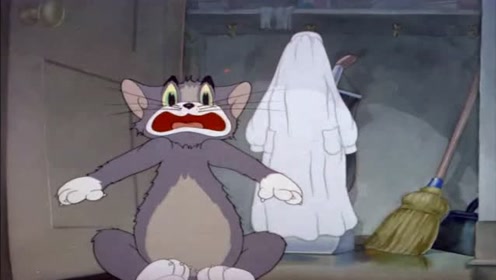 猫和老鼠:杰瑞装幽灵整汤姆,结果汤姆害怕的直接就晕了过去!