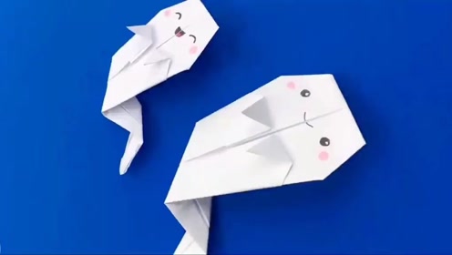 手工折纸教程,萌萌哒的小幽灵来了喜欢就学起来,超级容易