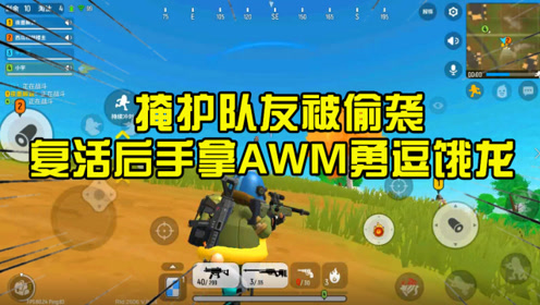 香肠派对:掩护队友夺取空投被偷袭,复活后手拿awm勇逗呆呆龙