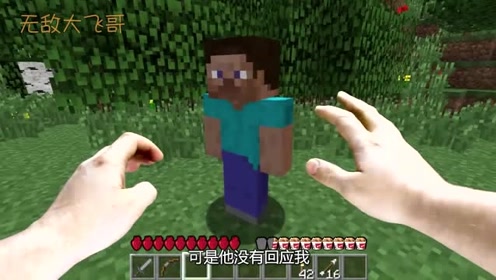 真人我的世界:在森林中见到了史蒂夫,没想到向大飞哥发动攻击