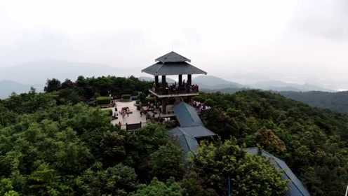 航拍东莞厚街最高峰,大岭山茶山顶风光无限好
