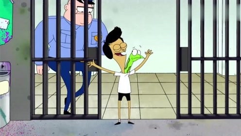 搞笑动画:三三被警官关进去监狱里,为了保住秘密,三三越狱了