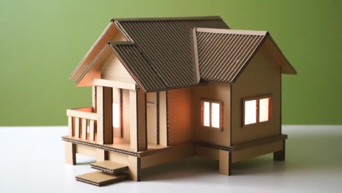 diy创意,用硬纸板自制小房屋,真想变成小人进去试试看!