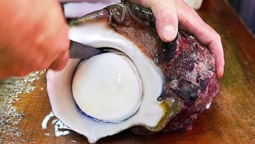 日本厨师处理巨型"海蜗牛",简直让人看傻眼!网友:刀工是亮点