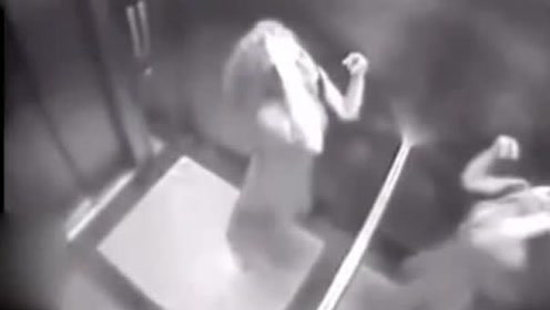 电梯里拍摄到的恐怖监控视频, 电梯恐惧症都犯了!