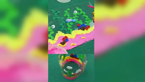 超轻粘土鱼缸制作