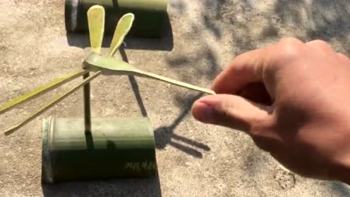 古人发明的竹蜻蜓玩具,能非常神奇的站在木棒上,这到底是什么原理?