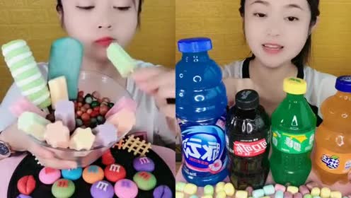 美女直播吃雪糕大集合,饮料瓶子果冻!是我向往的生活!