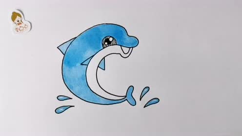 三个c画小海豚