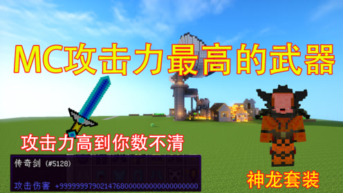 我的世界:mc中攻击力最高的武器!一刀秒杀神龙套装!