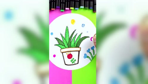简约漂亮的芦荟简笔画,贴在房间真漂亮!