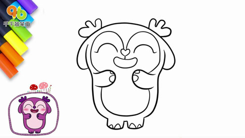 儿童卡通简笔画:爱美的梦鹿