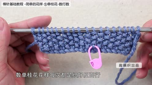 趣编织 棒针基础 简单的花样 5.单桂花