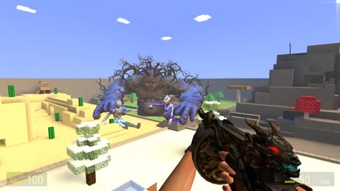 GMOD：这怪兽无敌了，把两个奥特曼摁在地上