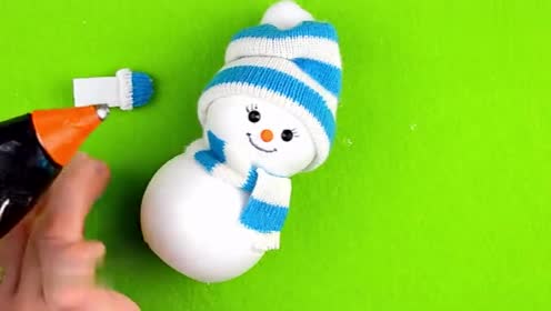 手工雪人怎么做,手工制作diy,动手制作一个漂亮的雪人