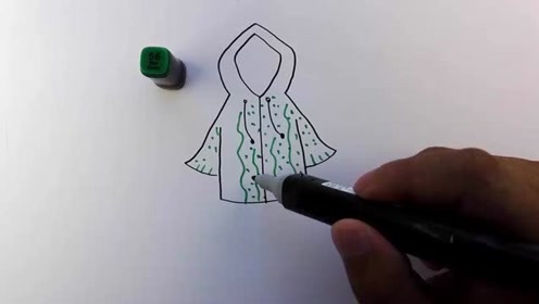 亲子育儿简笔画,教你画雨衣简笔画教程,宝贝们你也可以的!