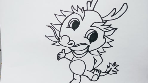 简笔画教程:教你画十二生肖中的龙,简单易学