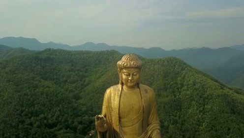 航拍世界上最大最高的铜像 中原大佛 就在河南鲁山县 总高208米