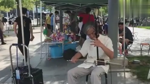 大爷拉二胡,全程不用看曲谱,这一段真是太经典了,大爷是专业吗
