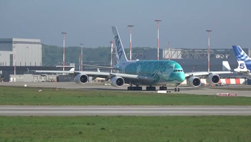 萌翻全程!全日空绿海龟全彩绘a380惊艳起飞