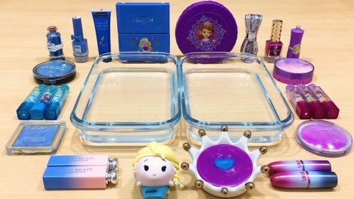 diy手工自制史莱姆 紫色蓝色 化妆品 棒棒糖 彩泥
