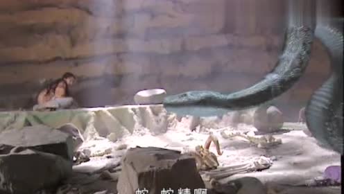 美女山洞遇见大蛇,谁想大蛇突然口吐人言,原来是肚里有个活人!
