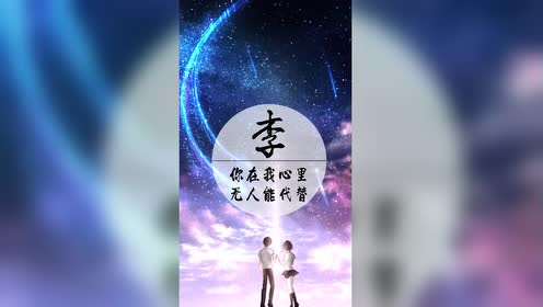 姓氏动态壁纸之我姓李 却未曾住进你心里!
