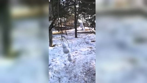 被东北人骗了这么多年,原来雪人是这样挂上去的,这下尴尬了