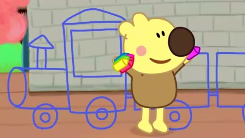 小小画家熊小米:小米把火车画得好漂亮,这是鹿爷爷的最新火车
