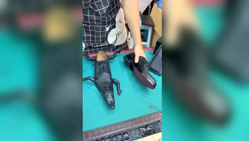 这才是真正的,鳄鱼皮鞋,你就说牛逼不牛逼吧