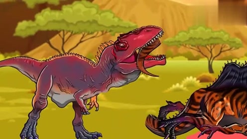 恐龙动画:居然敢和霸王龙抢食吃