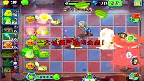 植物大战僵尸2复兴时代第7天捣蛋萝卜差点被啃光