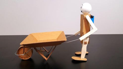 牛人用它制作机器人手推独轮车,真厉害