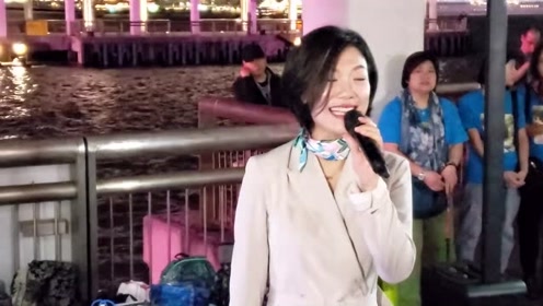 香港街头艺人优秀歌手龙婷演唱-独上西楼