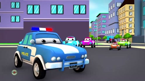 城市救援队:警车指挥交通 抓捕盗贼 排除炸弹动画片