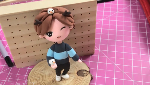 超轻粘土q版 鹿晗墩墩儿diy 手工教程粘土制作过程