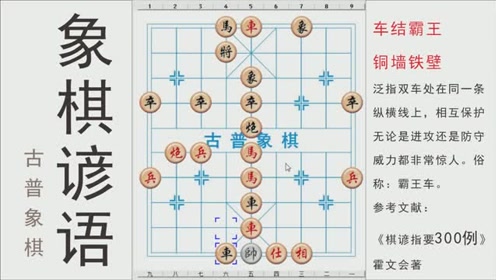 象棋谚语:车结霸王,铜墙铁壁