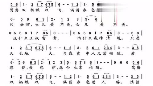 有声简谱视唱练耳必备《女儿情》简谱